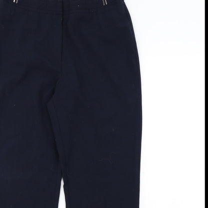 Womens UK Size 14 M&Co Regular Fit Dress Pants Blue Trousers