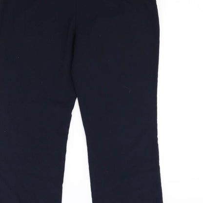 Womens UK Size 14 M&Co Regular Fit Dress Pants Blue Trousers