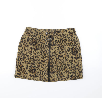 NEXT  Womens Brown Animal Print  Mini Skirt Size 10