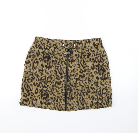 NEXT  Womens Brown Animal Print  Mini Skirt Size 10