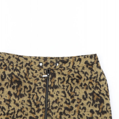 NEXT  Womens Brown Animal Print  Mini Skirt Size 10