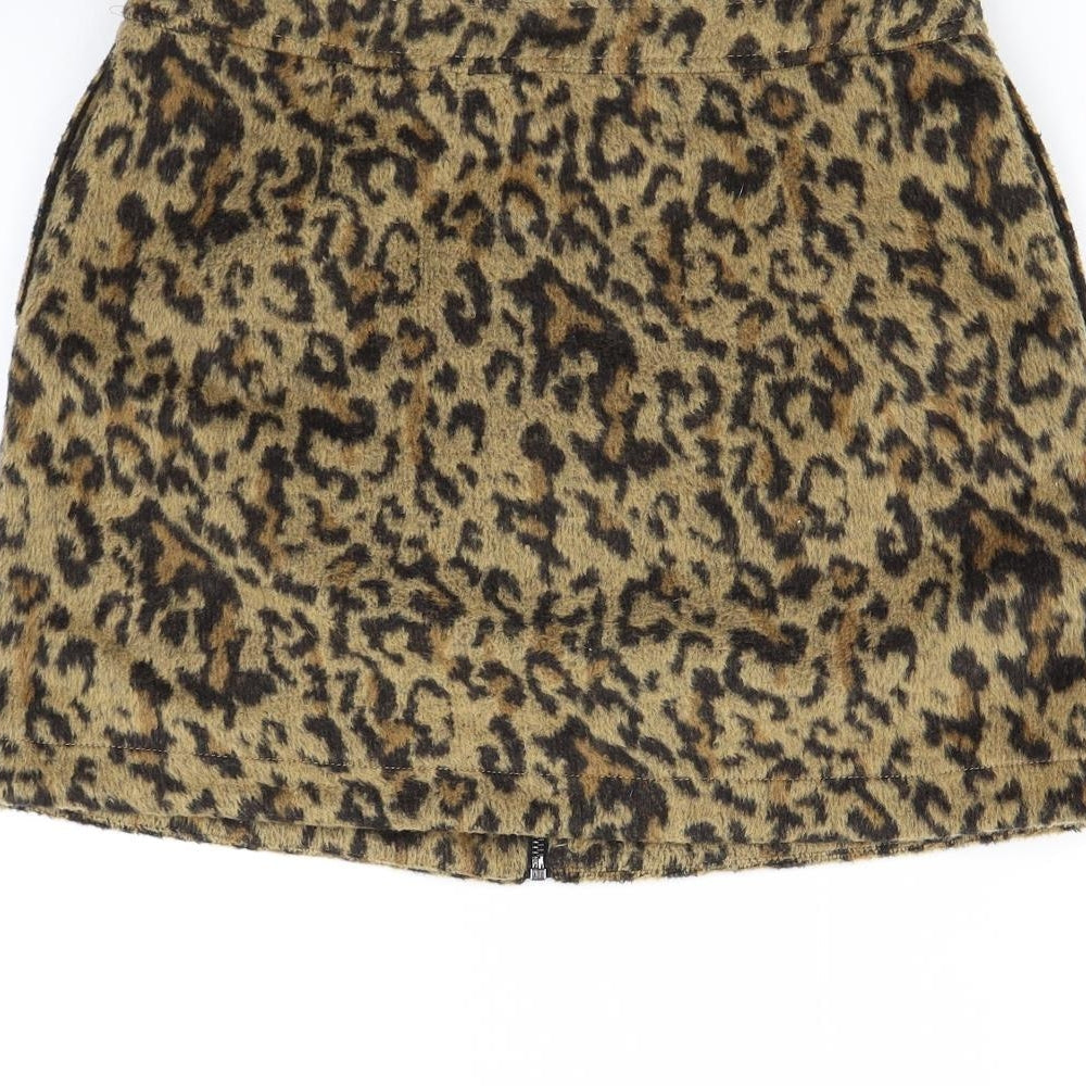 NEXT  Womens Brown Animal Print  Mini Skirt Size 10