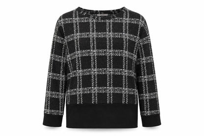Tu Womens Black Check  Pullover Jumper Size 10