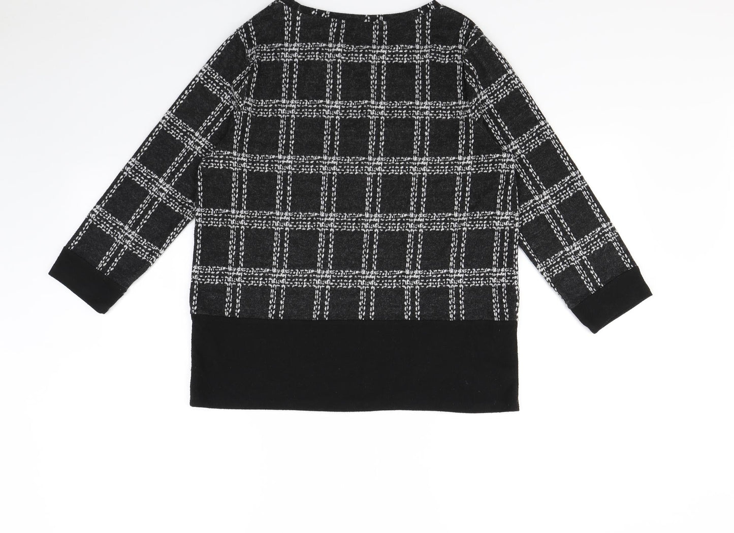 TU Womens Black Check  Pullover Jumper Size 10