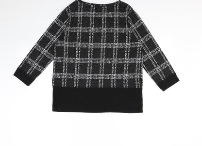 TU Womens Black Check  Pullover Jumper Size 10