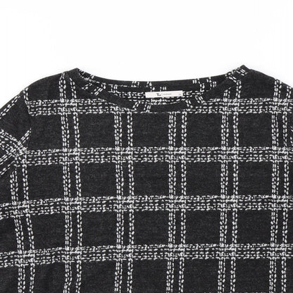 TU Womens Black Check  Pullover Jumper Size 10