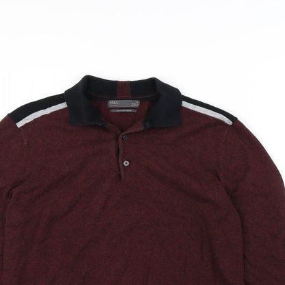 M&S Mens Red   Pullover Jumper Size M