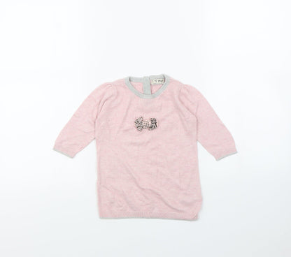 Next Baby Pink   Pullover Jumper Size 6-9 Months