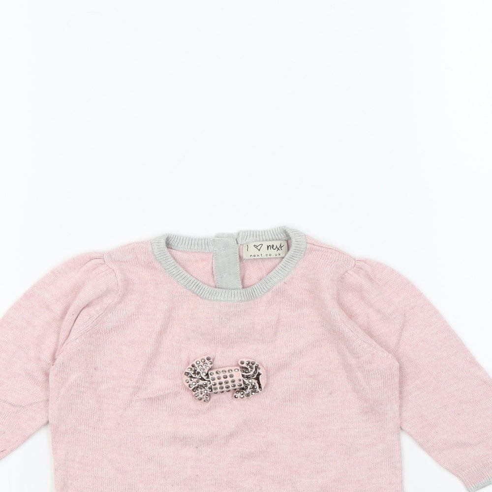 Next Baby Pink   Pullover Jumper Size 6-9 Months
