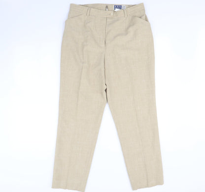 Kris Reutter Womens Beige   Dress Pants Trousers Size 16 L30 in