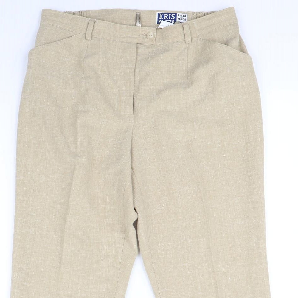 Kris Reutter Womens Beige   Dress Pants Trousers Size 16 L30 in