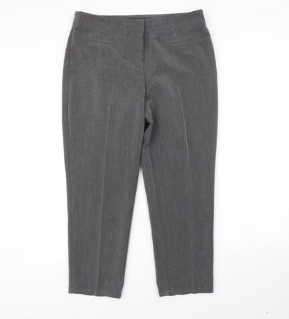 Womens UK Size 14 Mia Moda Regular Fit Dress Pants Grey Trousers