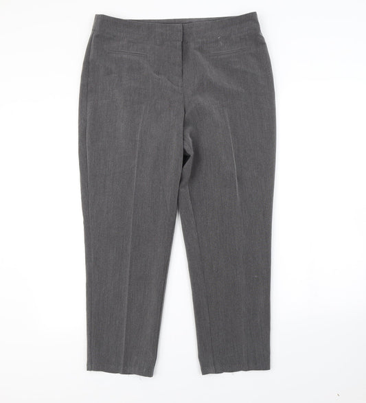 Mia Moda Womens Grey   Dress Pants Trousers Size 14 L30 in