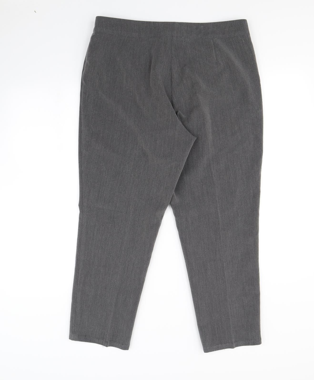 Womens UK Size 14 Mia Moda Regular Fit Dress Pants Grey Trousers