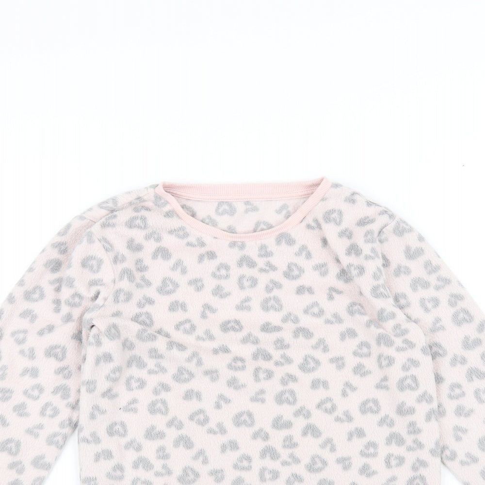 F&F Girls Pink Animal Print  Pullover Jumper Size 8-9 Years