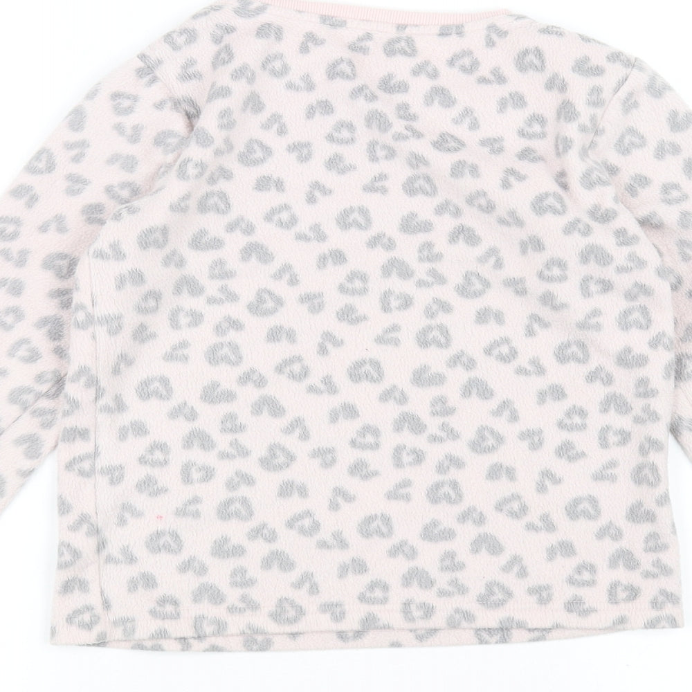 F&F Girls Pink Animal Print  Pullover Jumper Size 8-9 Years