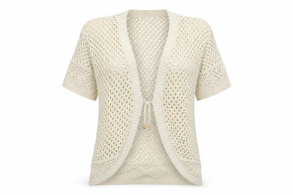 raz Womens White  Knit Cardigan Jumper One Size