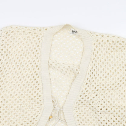 raz Womens White  Knit Cardigan Jumper One Size
