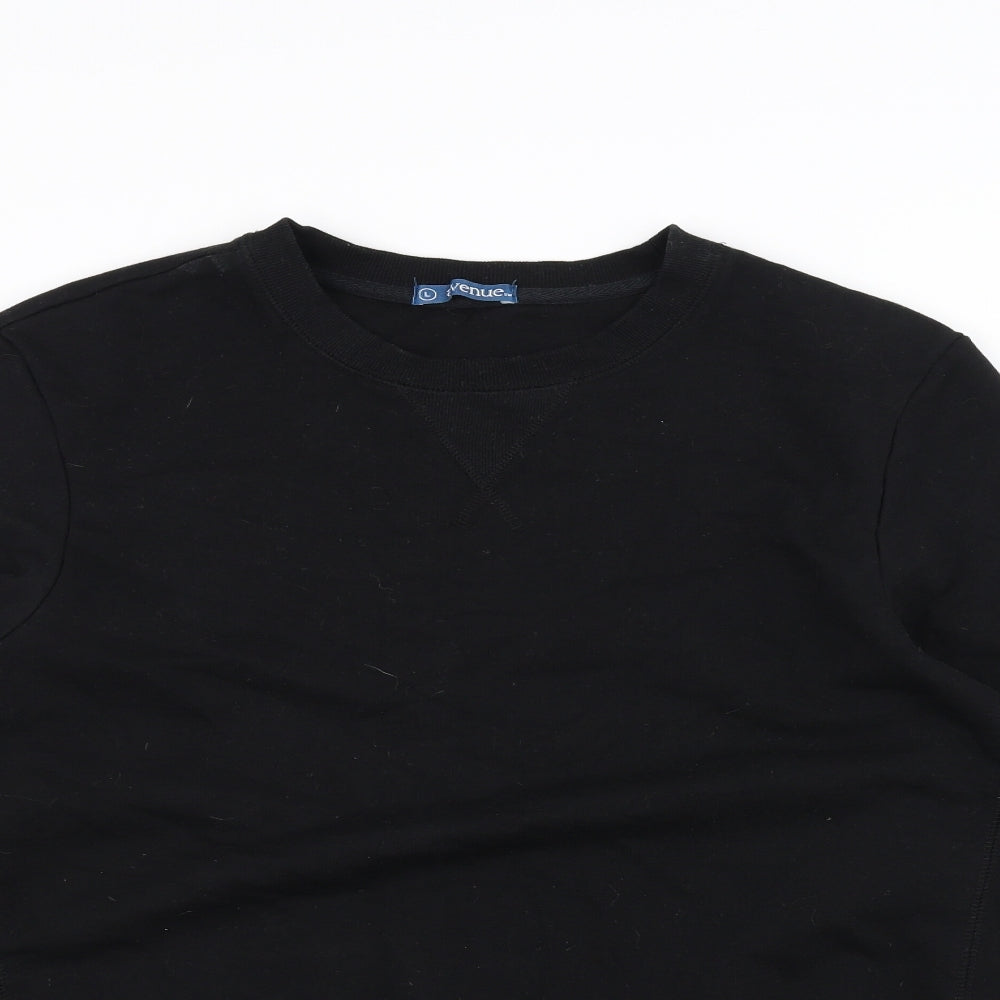Avenue Mens Black   Pullover Jumper Size L