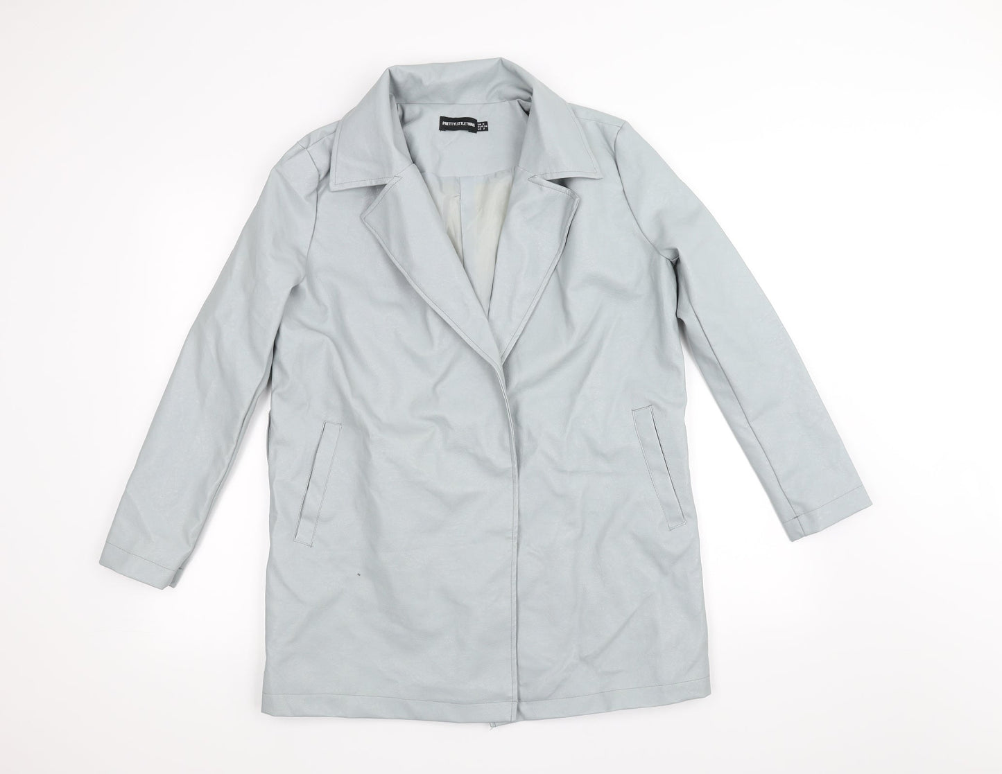 Womens UK Size 6 PRETTYLITTLETHING Grey Overcoat