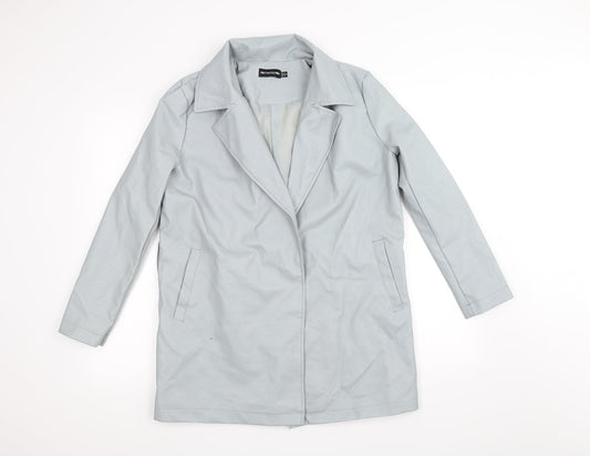 Womens UK Size 6 PRETTYLITTLETHING Grey Overcoat