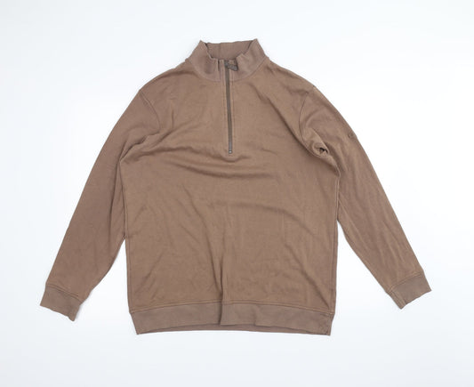 Cotton Traders Mens Brown   Pullover Jumper Size L