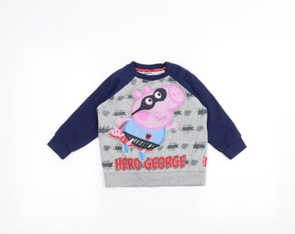 Tu Girls Grey   Pullover Jumper Size 2-3 Years