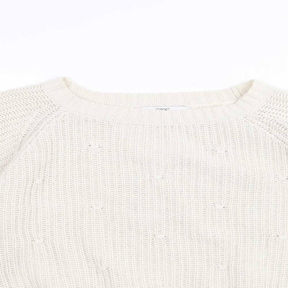 NEXT Womens White  Knit Pullover Jumper Size M