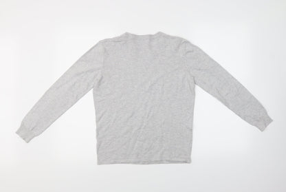 Womens UK Size S BASSINI Grey Basic T-Shirt