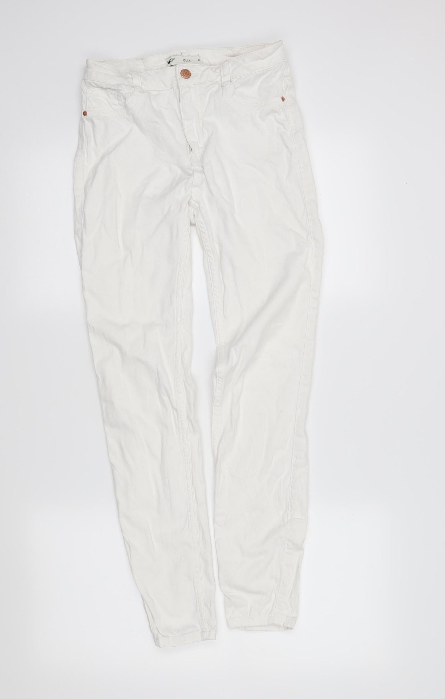 Womens UK Size M molly Regular Fit Skinny White Jeans