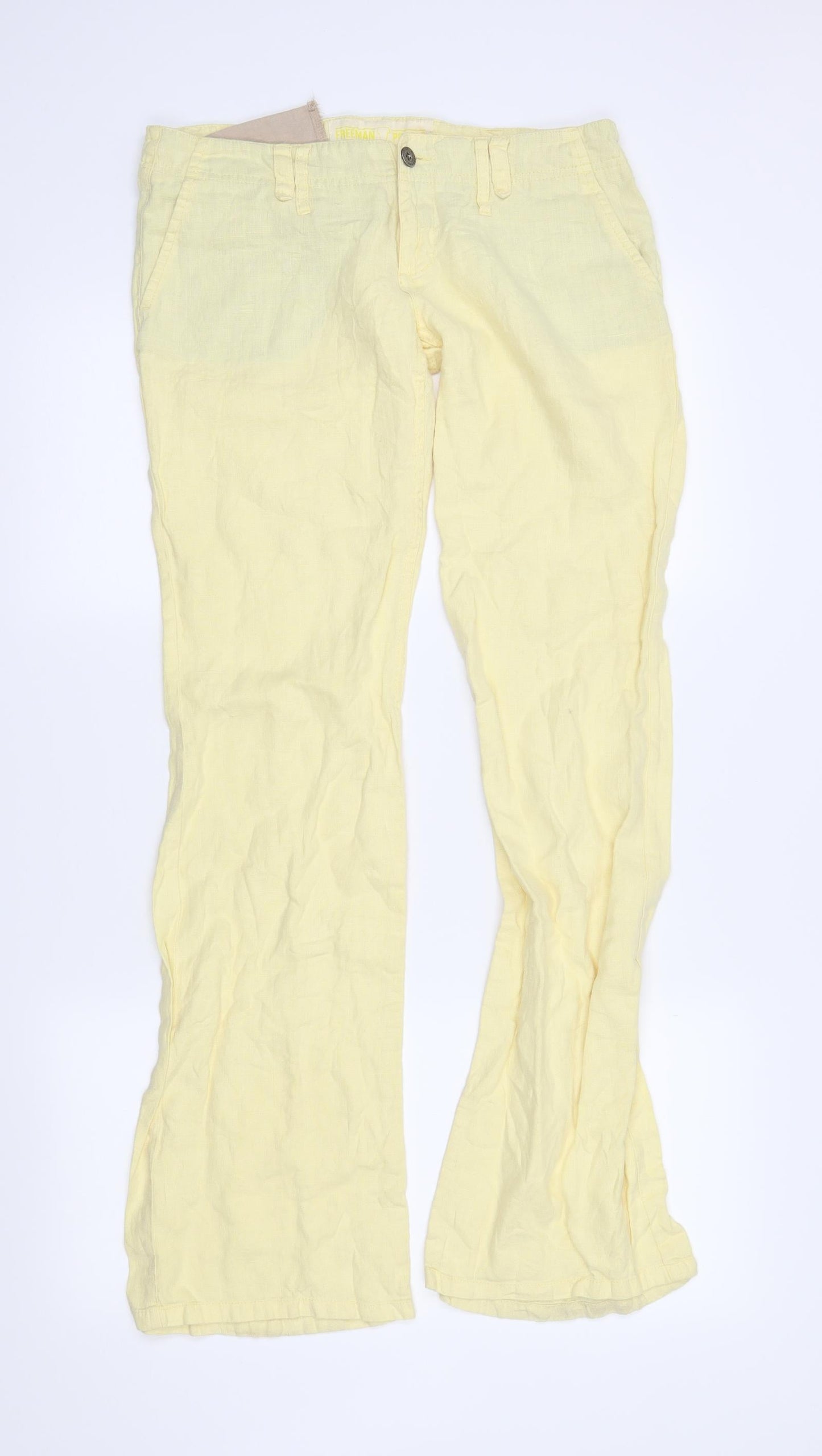 FREEMAN T. PORTER Womens Yellow   Trousers  Size 28 in L32 in