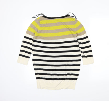 Ann Taylor Womens Black Striped  Pullover Jumper Size M