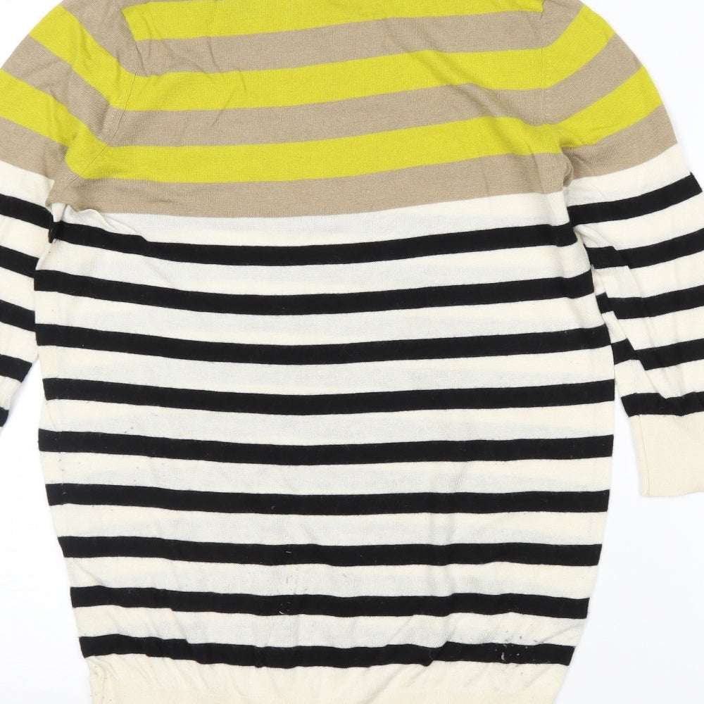 Ann Taylor Womens Black Striped  Pullover Jumper Size M