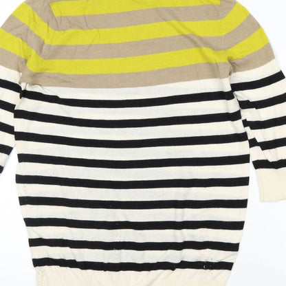 Ann Taylor Womens Black Striped  Pullover Jumper Size M