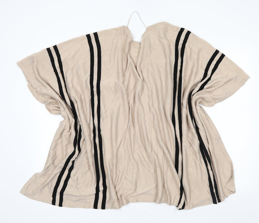 H&M Womens Brown Striped  Wrap Jumper One Size