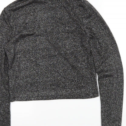 Womens UK Size M H&M Grey Cropped T-Shirt