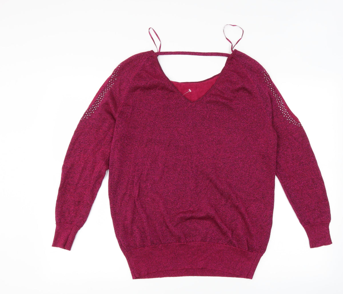 Matalan Womens Pink   Pullover Jumper Size 12  - Cut Out Shoulder