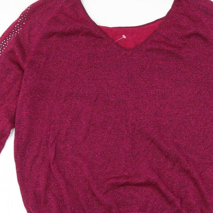 Matalan Womens Pink   Pullover Jumper Size 12  - Cut Out Shoulder