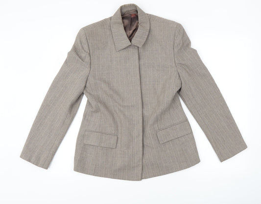 NEXT Womens Grey Herringbone  Jacket Suit Jacket Size 12