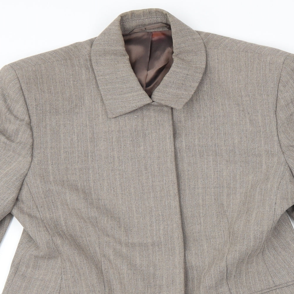 NEXT Womens Grey Herringbone  Jacket Suit Jacket Size 12