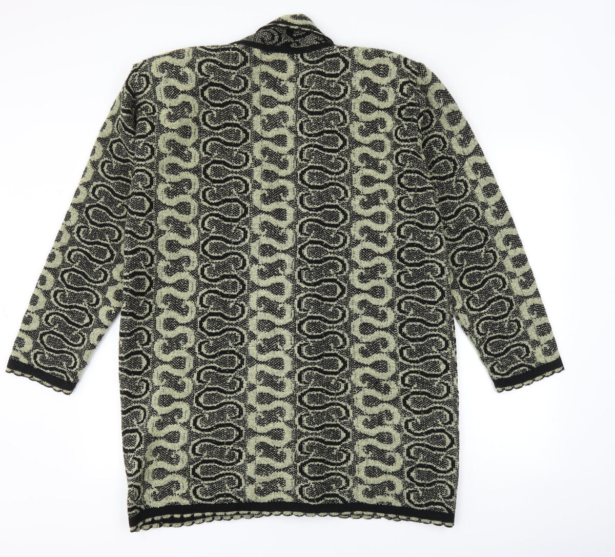 snuggles Womens Black Geometric  Jacket Coatigan Size L