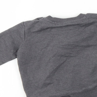 F&F Girls Grey   Pullover Jumper Size 9-12 Months  - penguin