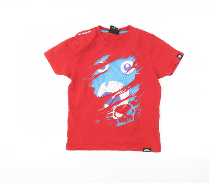 No Fear Boys Red   Basic T-Shirt Size 7-8 Years  - Graphic