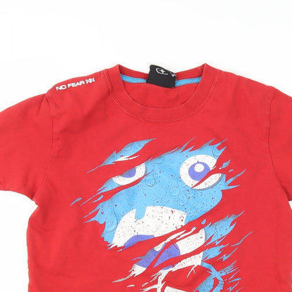 No Fear Boys Red   Basic T-Shirt Size 7-8 Years  - Graphic