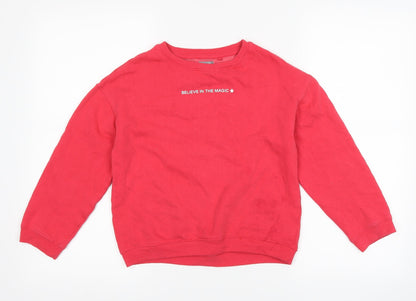 NEXT Girls Pink   Pullover Sweatshirt Size 10 Years  - Believe in Magic