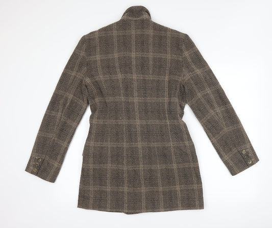 Wallis Womens Brown Check  Jacket Suit Jacket Size 8