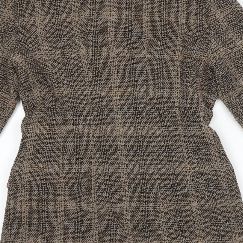 Wallis Womens Brown Check  Jacket Suit Jacket Size 8