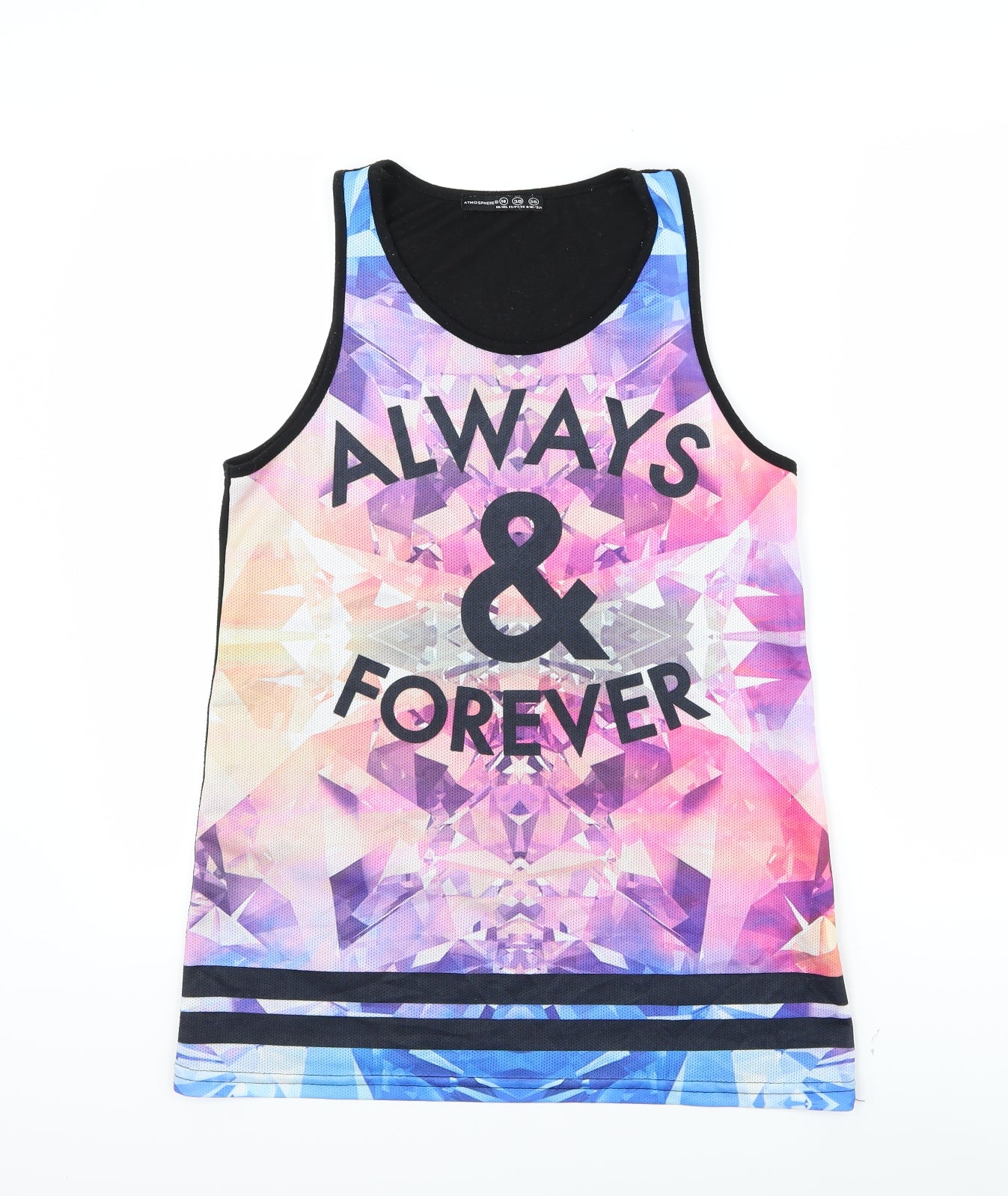 Womens UK Size 10 Atmosphere Multicoloured Jersey Tank