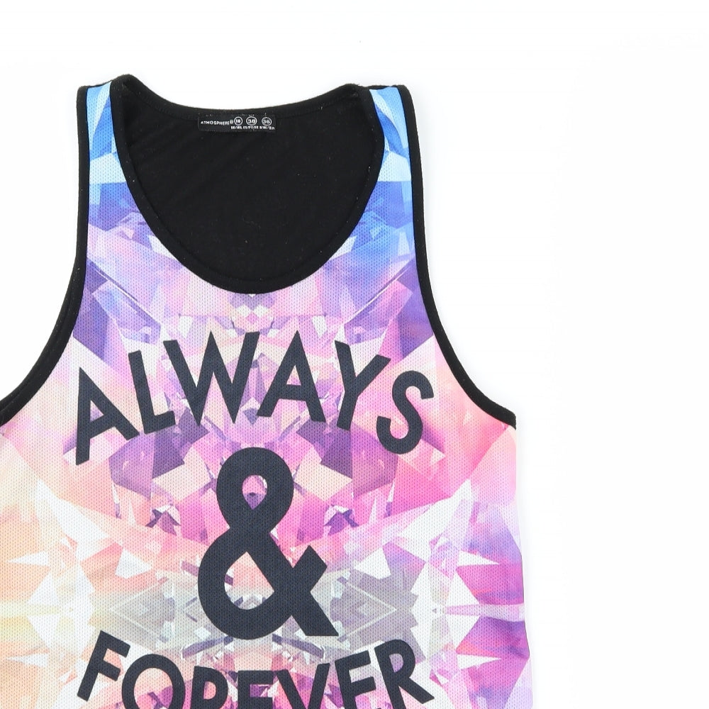Womens UK Size 10 Atmosphere Multicoloured Jersey Tank