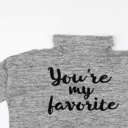 H&M Girls Grey   Pullover Sweatshirt Size 14 Years